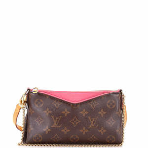 Louis Vuitton Pallas Clutch Monogram Canvas with Leather